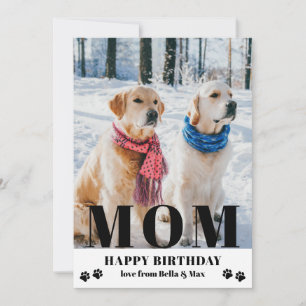 Carte Chien Maman Joyeux Anniversaire Moderne Photo pers