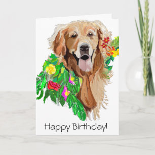 Carte Chien mignon Dreamy Golden Retriever