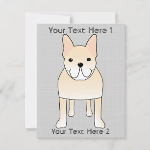 Carte Chien mignon. Pale Cream French Bulldog.