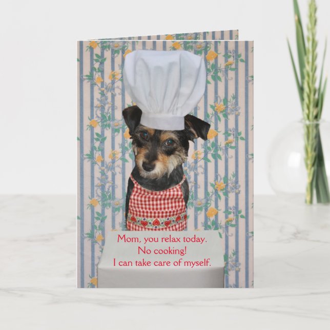Carte Chien mignon Personnalisable Fête des Mères Pas de (Devant)