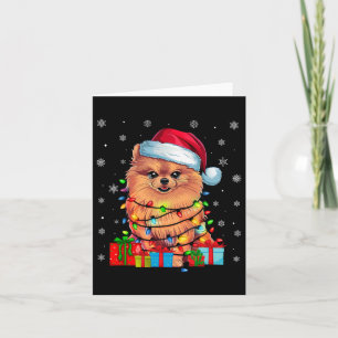 Carte Chien moche Noël éclaire Santa Chapel Chien Poméra