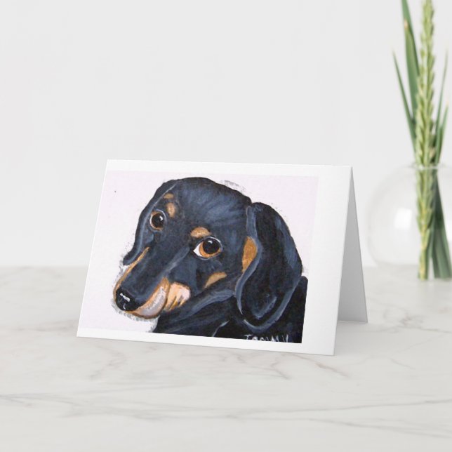 Carte Chien noir et Tan Notecard (Devant)