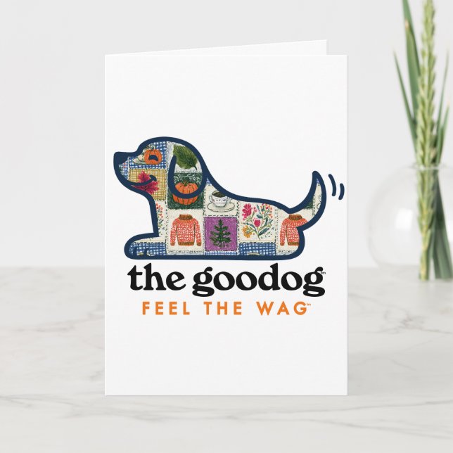Carte Chien Patchwork d'Automne (Devant)