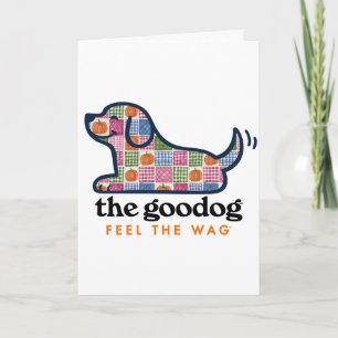 Carte Chien Patchwork en Vichy Citrouille Mignon