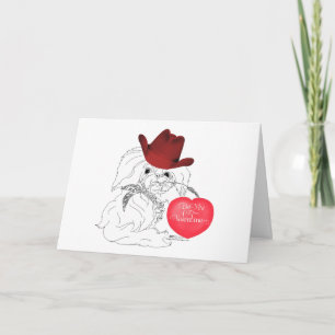 Carte Chien Pekingese Valentine