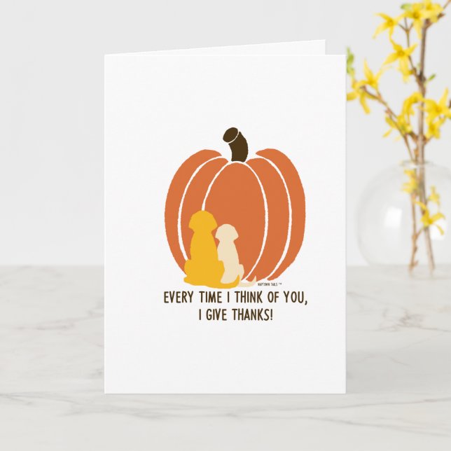 Carte Chien Pensées Pour Toi Golden Retriever (Fleur jaune)