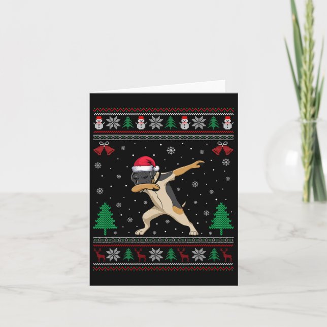 Carte Chien Pointer allemand Dabbing Chapeau de Père Noë (Devant)