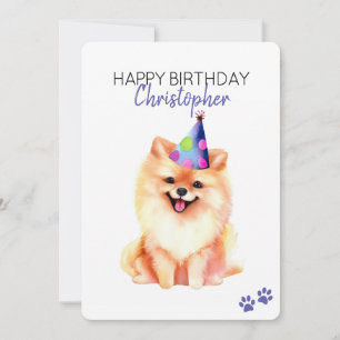 Carte Chien Poméranien Personnalisé Joyeux Appartement d