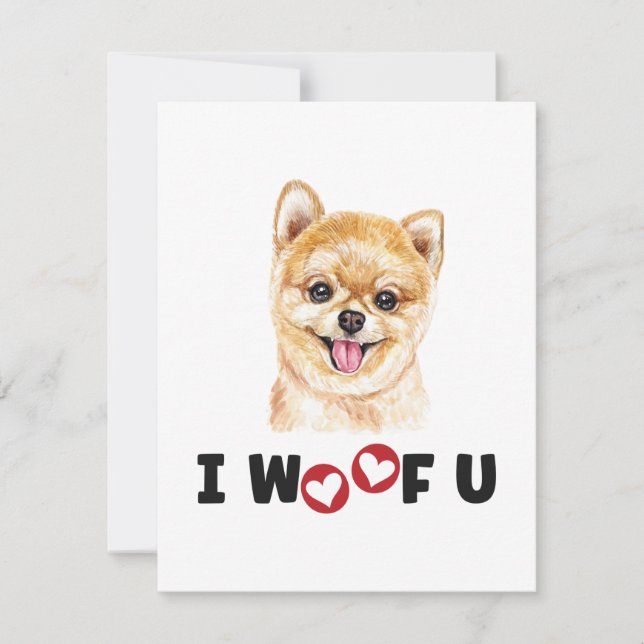 Carte Chien Poméranien Pom Je Vous Malheur (Devant)