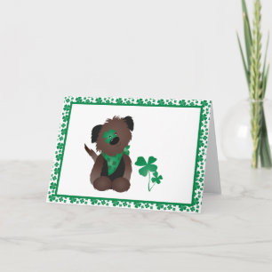 Carte Chien quatre feuilles de fermeture vert