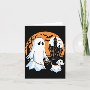 Carte Chien qui Marche Fantôme d'Halloween Premium
