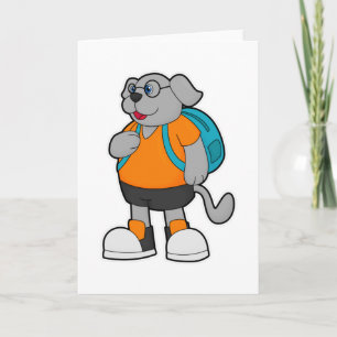 Carte Chien randonneur avec sac à dos