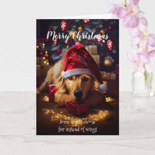 Carte Chien rétriateur doré de Noël