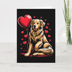 Carte Chien Retriever doré Saint-Valentin Propriétaire d
