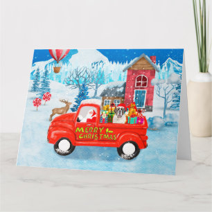 Carte Chien Saint-Bernard Camion de livraison de Noël so