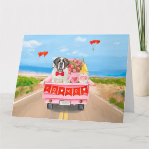 Carte Chien Saint-Bernard Jour de la Saint-Valentin Cami
