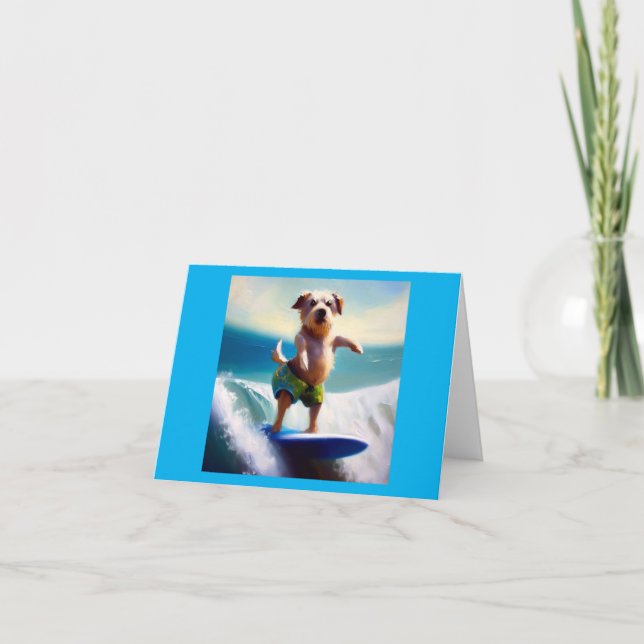 Carte Chien surf (Devant)