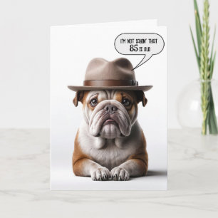 Carte Chien-taureau 85e anniversaire avec Fedora