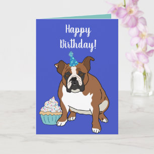 Carte Chien-taureau anglais personnalisable Anniversaire