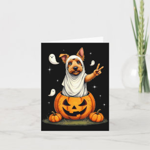 Carte Chien Terrier Écossais Fantôme de Citrouille Hallo