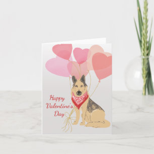 Carte Chien Valentine De Balloons Bergers Allemand