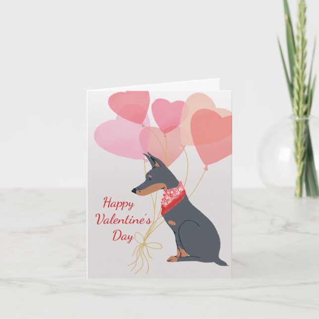 Carte Chien Valentine de Doberman Red Ballots (Devant)