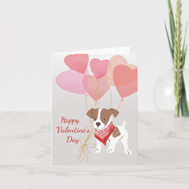 Carte Chien Valentine de Jack Russell Terrier Love (Devant)