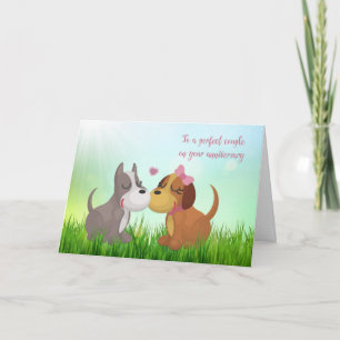 Carte Chiens adorables mignons, Anniversaire Mariage