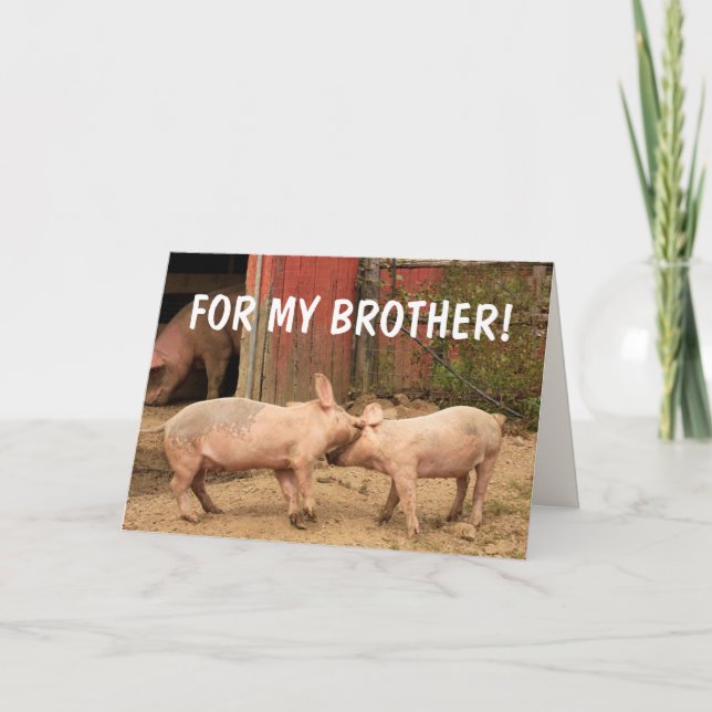Carte Chiens amusants pour mon frère Anniversaire (Devant)
