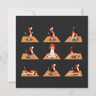 Carte Chiens Beagles mignons Yoga Asana Poses
