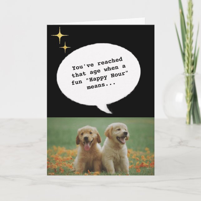 Carte Chiens branchés Bonne heure Vieille Anniversaire d (Devant)