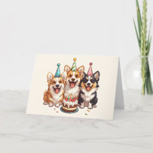 Carte Chiens de Corgi d'anniversaire