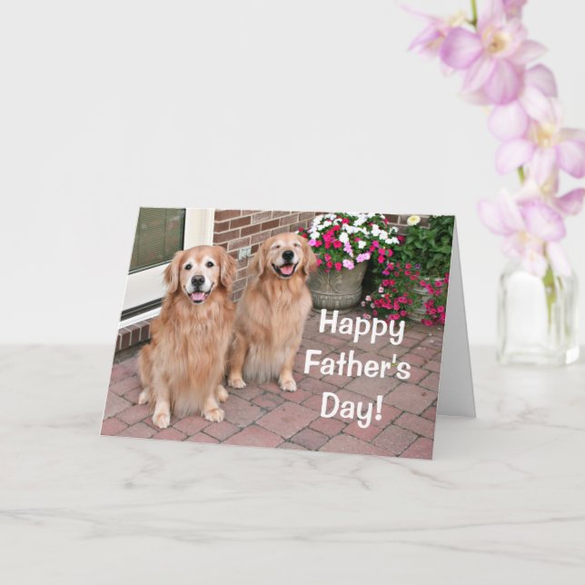 Carte Chiens De Retriever D'Or Avec Fête des pères De Fl (Orchidée)