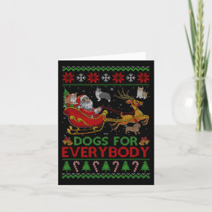 Carte Chiens Drôle Pour Tout Le Monde Père Noël Sleigh L