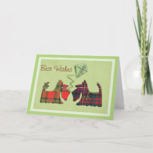 Carte Chiens écossais de Tartan mignons Anniversaire/Car