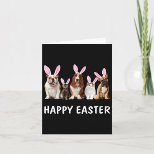 Carte Chiens et chats joyeuses pâques cadeau drôle pour 