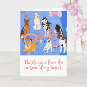 Carte Chiens et vélos Marionnettes Vélo rose Personnalis