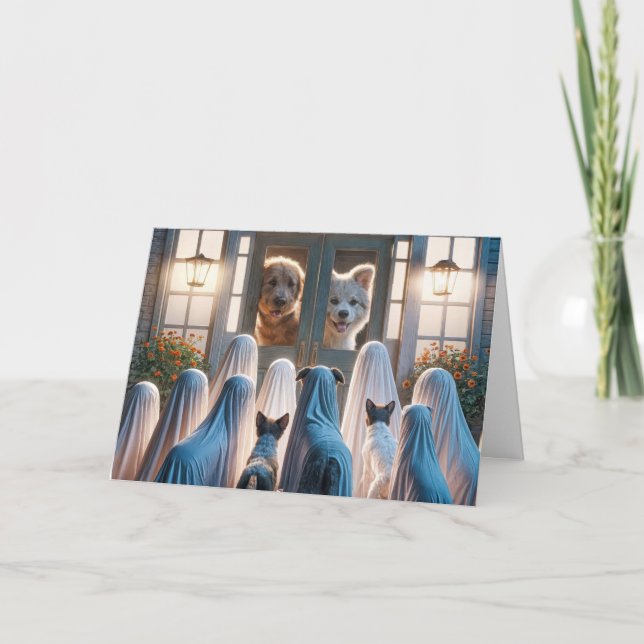 Carte Chiens fantômes d'Halloween (Devant)