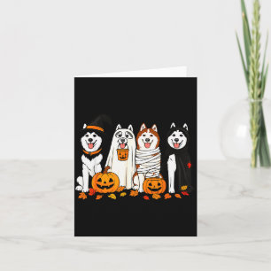 Carte Chiens fantômes drôles de Husky Halloween Chien So