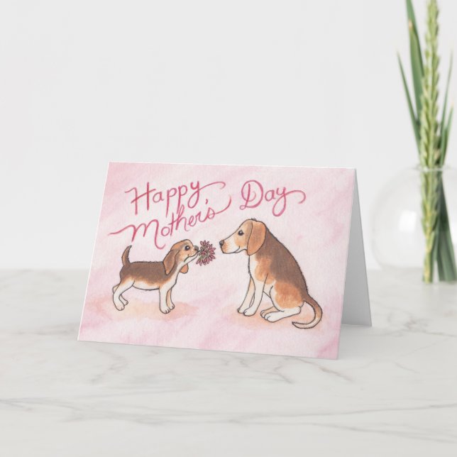 Carte Chiens heureux du jour de mère (Devant)