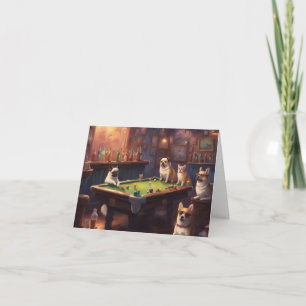 Carte Chiens jouant au billard ils se grattent beaucoup
