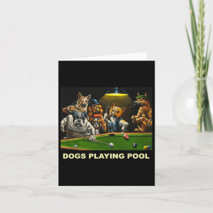 Carte Chiens Jouer Pool Art Travail Chiots Snooker Poche