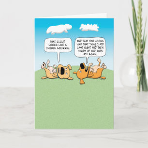 Carte Chiens mignons et amusants décrivant les nuages An