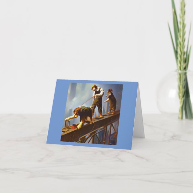 Carte Chiens travaillant en acier haute (Devant)