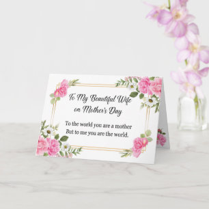 Carte Chiffon rose Roses Bonne fête des mères