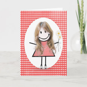 Carte Chiffre Anniversaire Fille Sur En vichy Rouge
