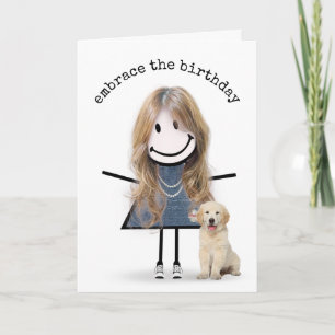 Carte Chiffre d'anniversaire fille avec Golden Retriever