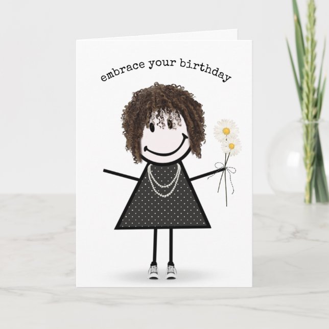 Carte Chiffre d'anniversaire fille avec marguerites (Devant)