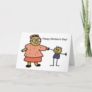 Carte Chiffres de Mère et Enfant pour la Fête des Mères