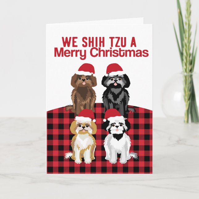 Carte Chih Tzu Christmas Chien (Devant)